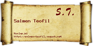 Salmen Teofil névjegykártya